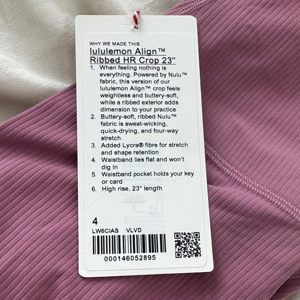 Lululemon Align Ribbed High Rise Leggings 23” Size 4 NWT - Picture 3 of 4